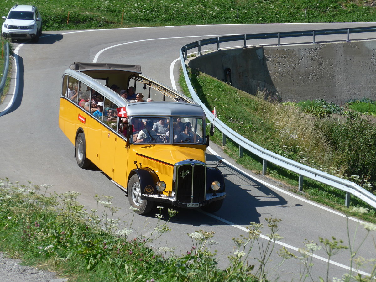 (208'364) - Bonnard, Ayer - VS 16'091 - Saurer/Hess (ex APN Gen�ve; ex Baumgartner, Grenchen; ex P 23'009; ex P 2031) am 3. August 2019 bei Simplon Dorf