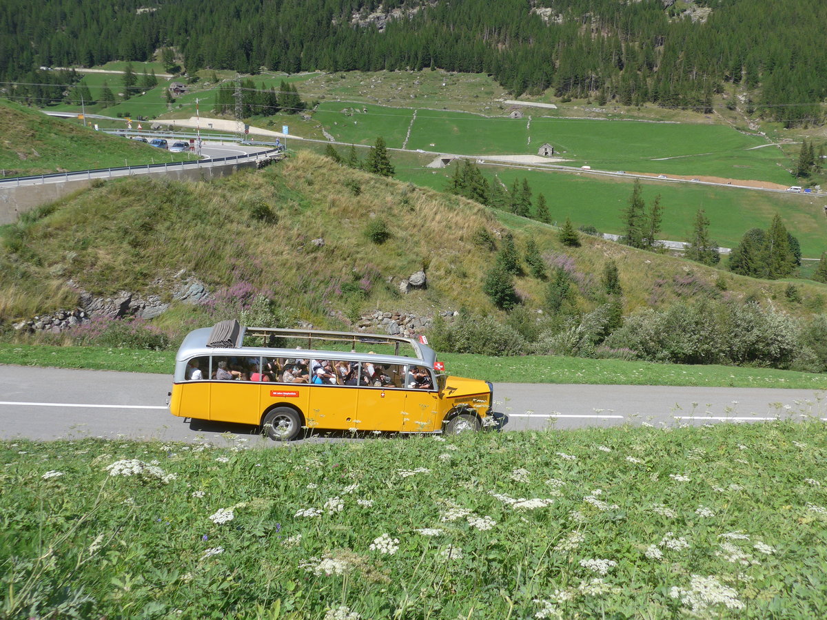 (208'365) - Bonnard, Ayer - VS 16'091 - Saurer/Hess (ex APN Gen�ve; ex Baumgartner, Grenchen; ex P 23'009; ex P 2031) am 3. August 2019 bei Simplon Dorf