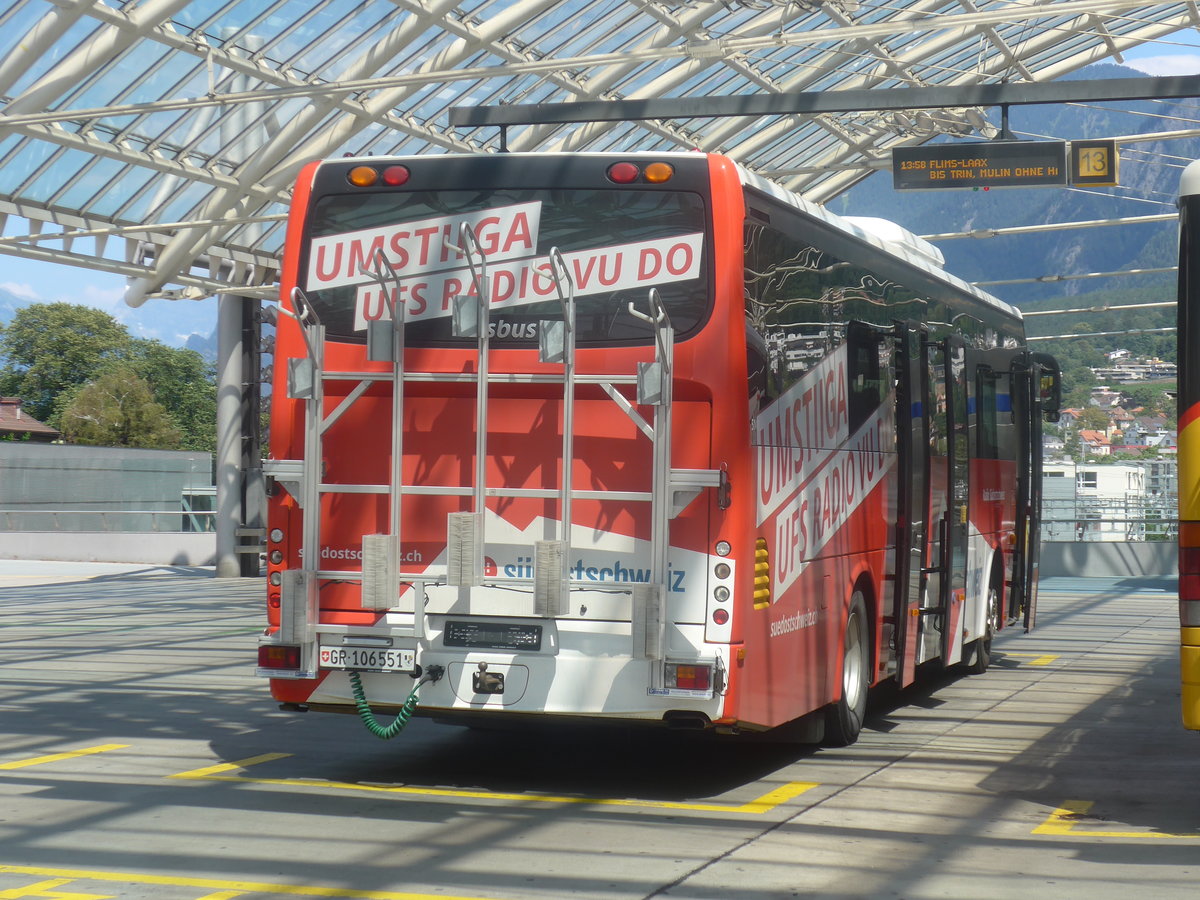 (208'666) - PostAuto Graub�nden - GR 106'551 - Irisbus am 11. August 2019 in Chur, Postautostation