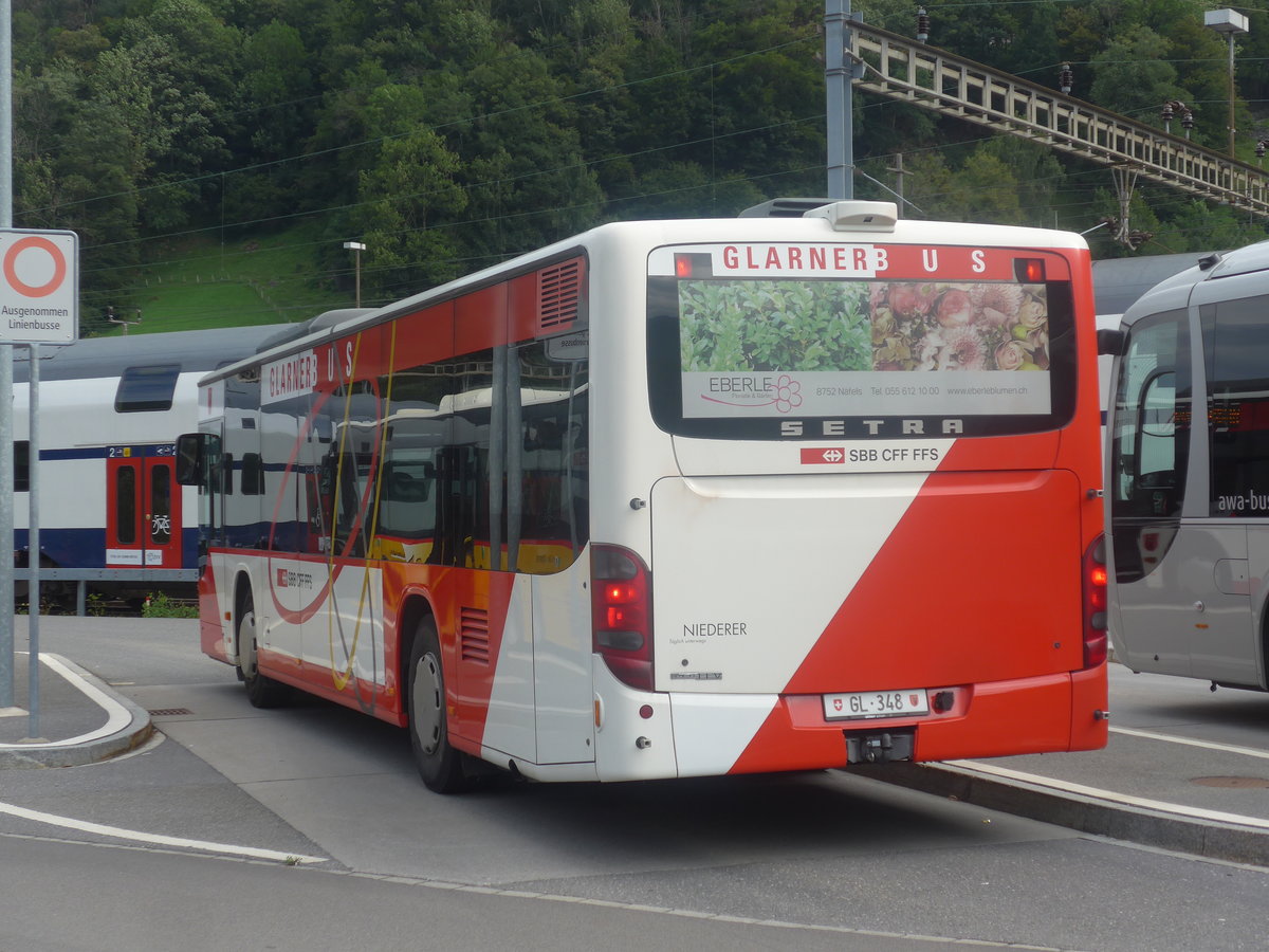 (208'763) - Niederer, Filzbach - Nr. 26/GL 348 - Setra am 17. August 2019 beim Bahnhof Ziegelbr�cke