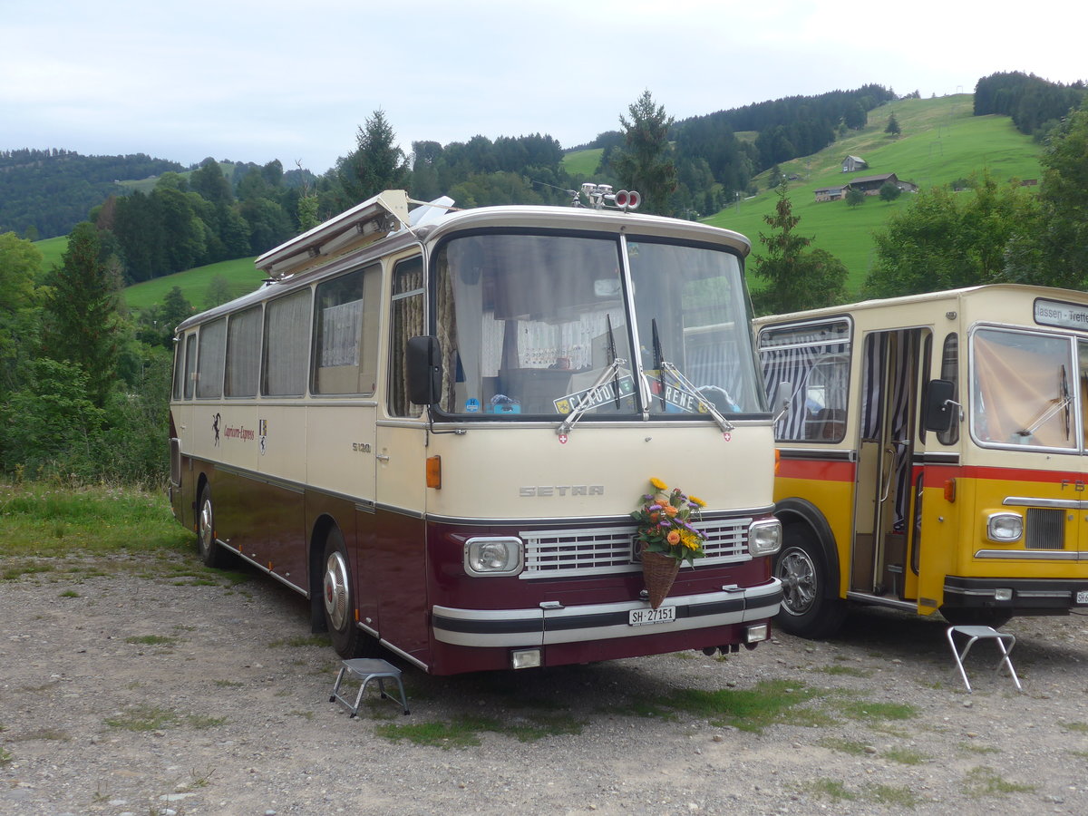 (208'792) - Z�ger, Beggingen - SH 27'151 - Setra (ex Br�ngger, Elsau) am 17. August 2019 in Atzm�nnig, Schutt