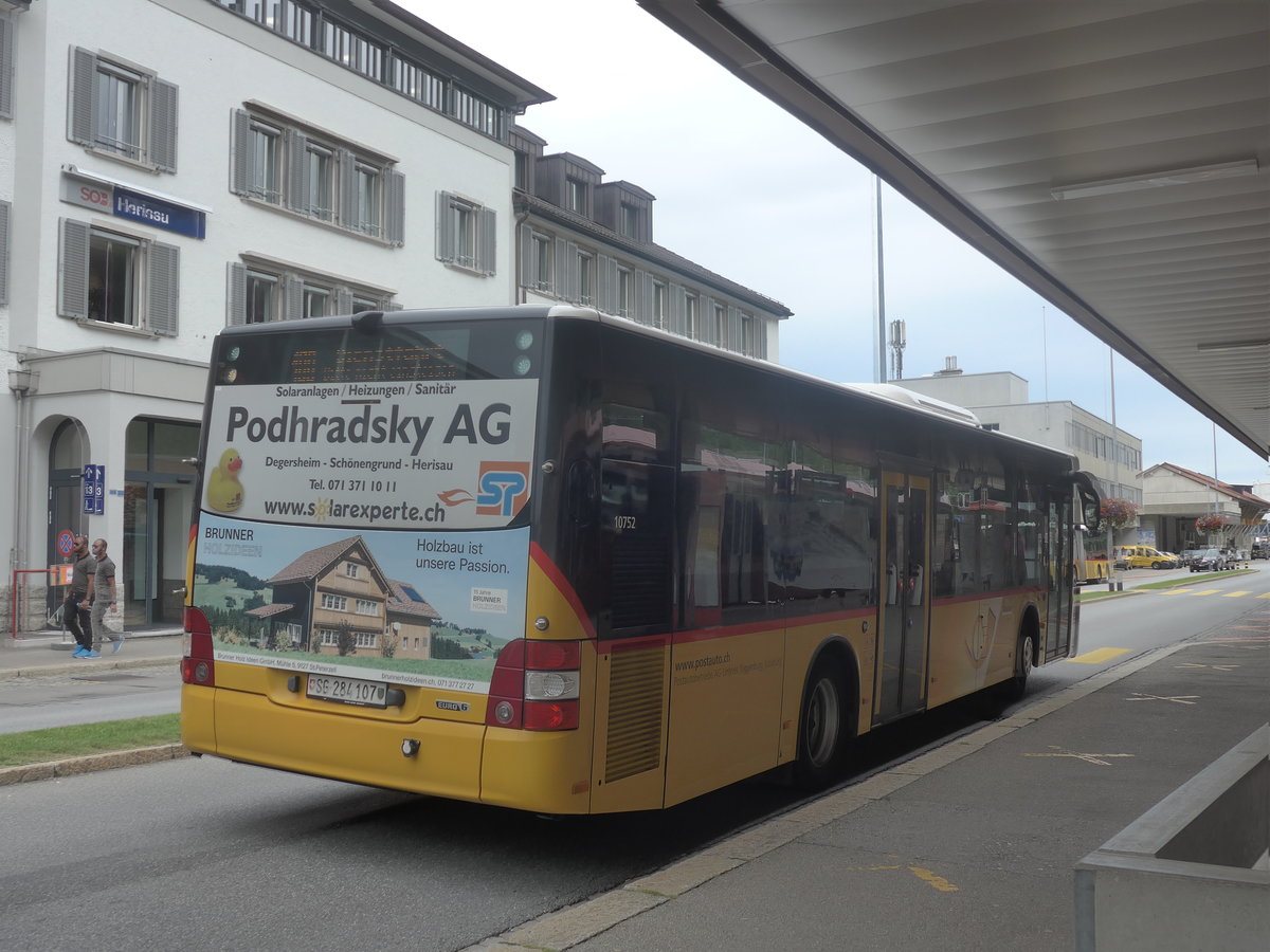 (208'913) - Postautobetriebe Unteres Toggenburg, L�tisburg - SG 284'107 - MAN am 17. August 2019 beim Bahnhof Herisau