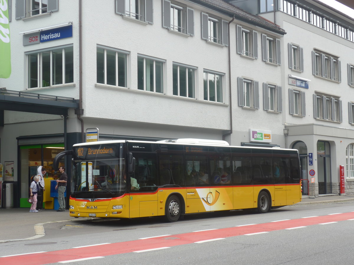 (208'921) - Postautobetriebe Unteres Toggenburg, L�tisburg - SG 284'107 - MAN am 17. August 2019 beim Bahnhof Herisau