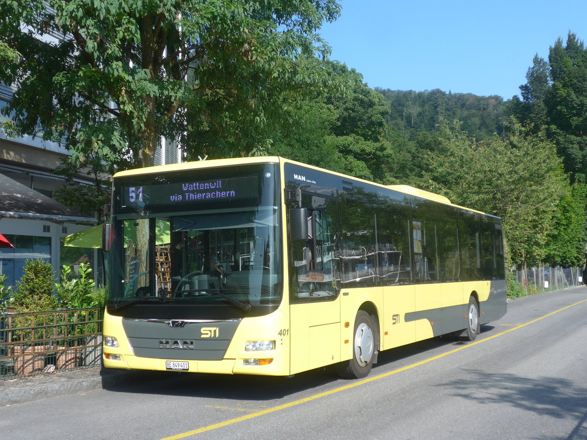 (209'079) - STI Thun - Nr. 401/BE 849'401 - MAN am 24. August 2019 bei der Schiffl�ndte Thun