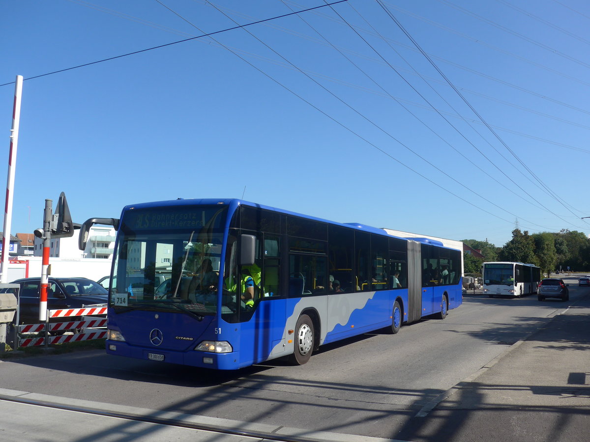 (209'669) - VZO Gr�ningen - Nr. 51/FR 300'658 - Mercedes am 15. September 2019 in Kerzers, Industriestrasse (Einsatz Intertours)