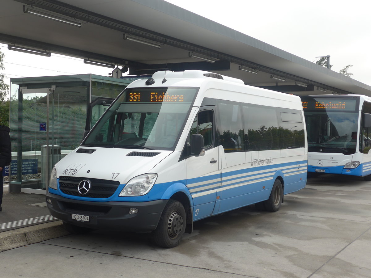 (209'959) - RTB Altst�tten - Nr. 17/SG 336'974 - Mercedes am 6. Oktober 2019 beim Bahnhof Altst�tten