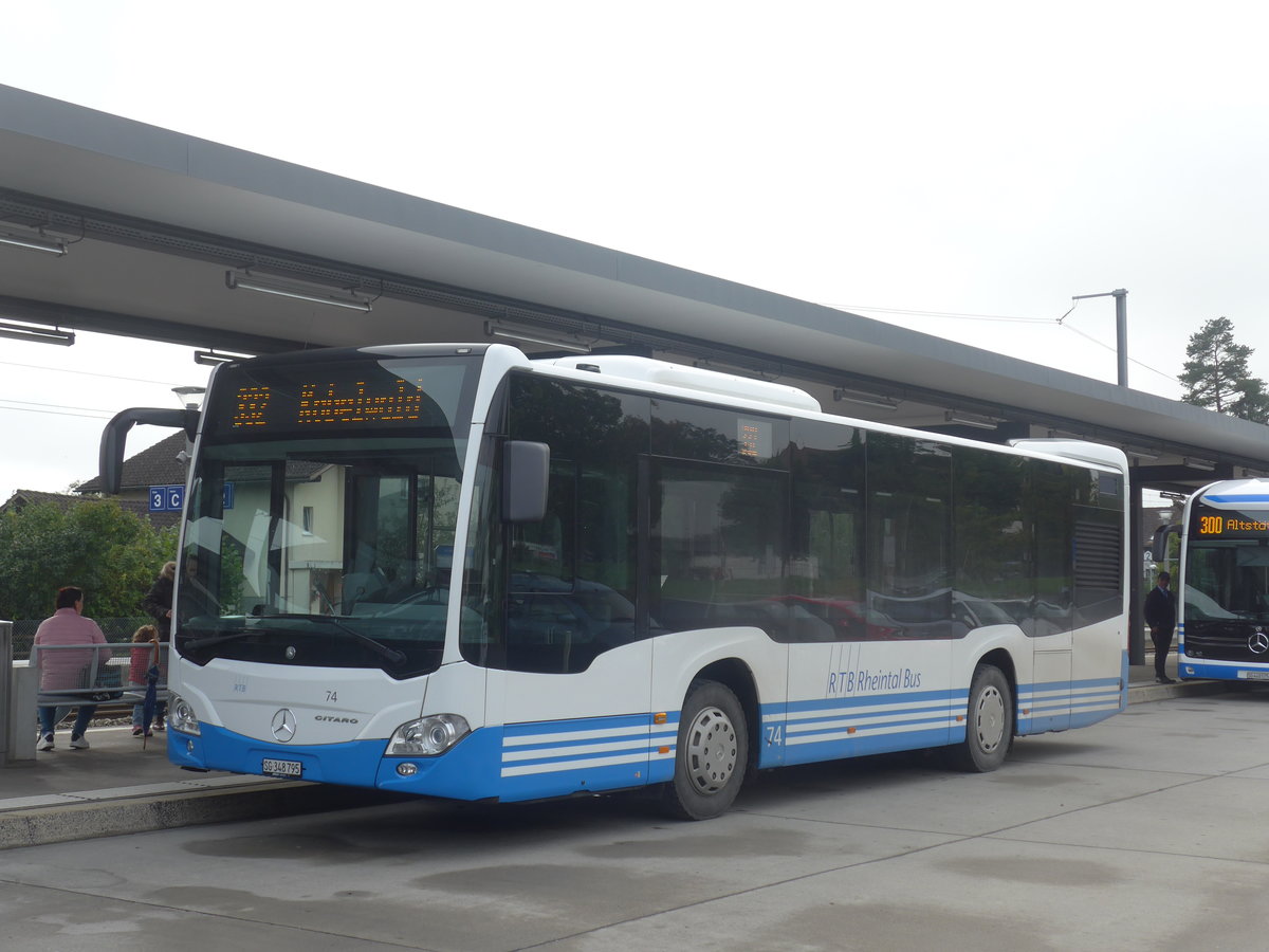 (209'960) - RTB Altst�tten - Nr. 74/SG 348'795 - Mercedes am 6. Oktober 2019 beim Bahnhof Altst�tten