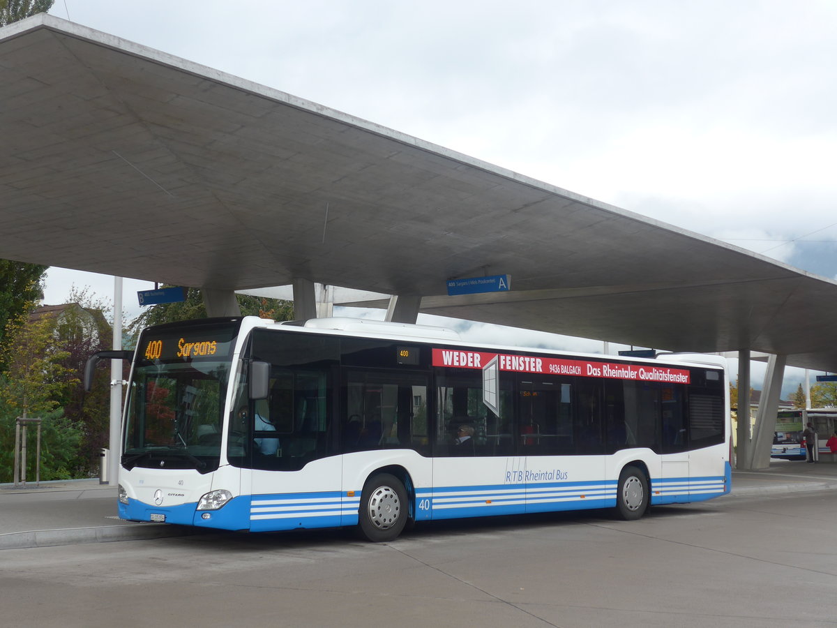 (209'970) - RTB Altst�tten - Nr. 40/SG 335'054 - Mercedes am 6. Oktober 2019 beim Bahnhof Buchs