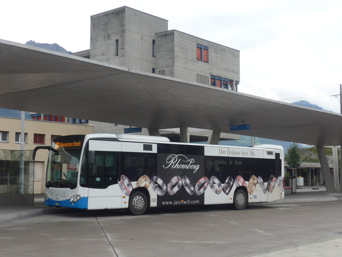 (209'990) - RTB Altst�tten - Nr. 58/SG 131'606 - Mercedes am 6. Oktober 2019 beim Bahnhof Buchs