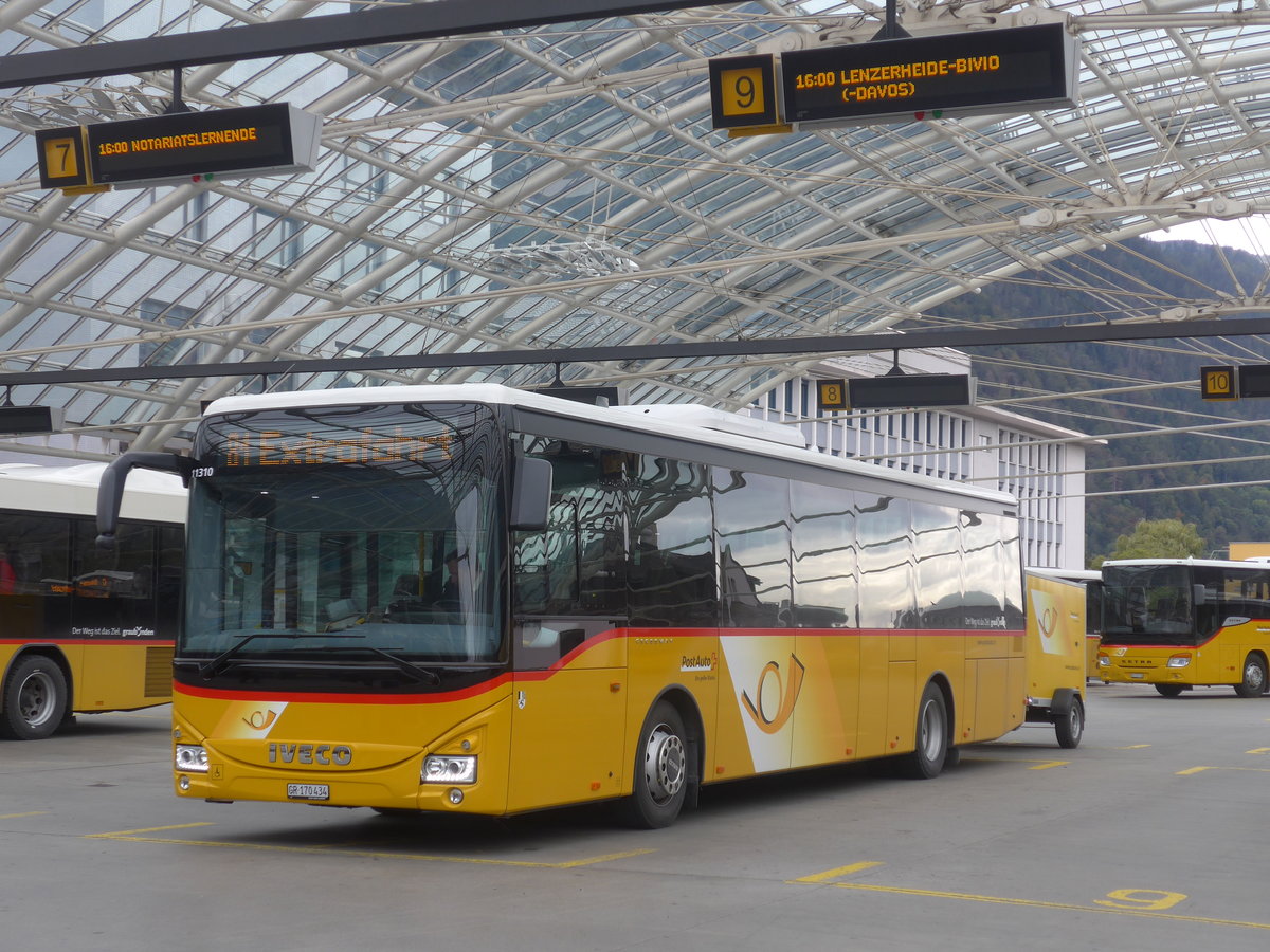 (210'050) - PostAuto Graub�nden - GR 170'434 - Iveco (ex Lagerfahrzeug Iveco) am 6. Oktober 2019 in Chur, Postautostation