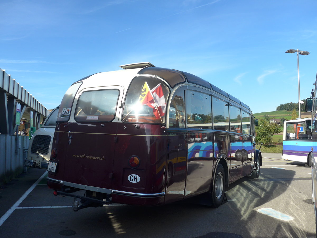 (210'148) - Roth, Niederwangen - BE 4008 - Saurer/Eggli (ex Paproth, D-Mainz; ex Hotel Orselina, Locarno; ex Riederer, St. Margarethenberg; ex Luk, Gr�sch; ex 23'138; ex P 2205) am 12. Oktober 2019 in Bern, Westside