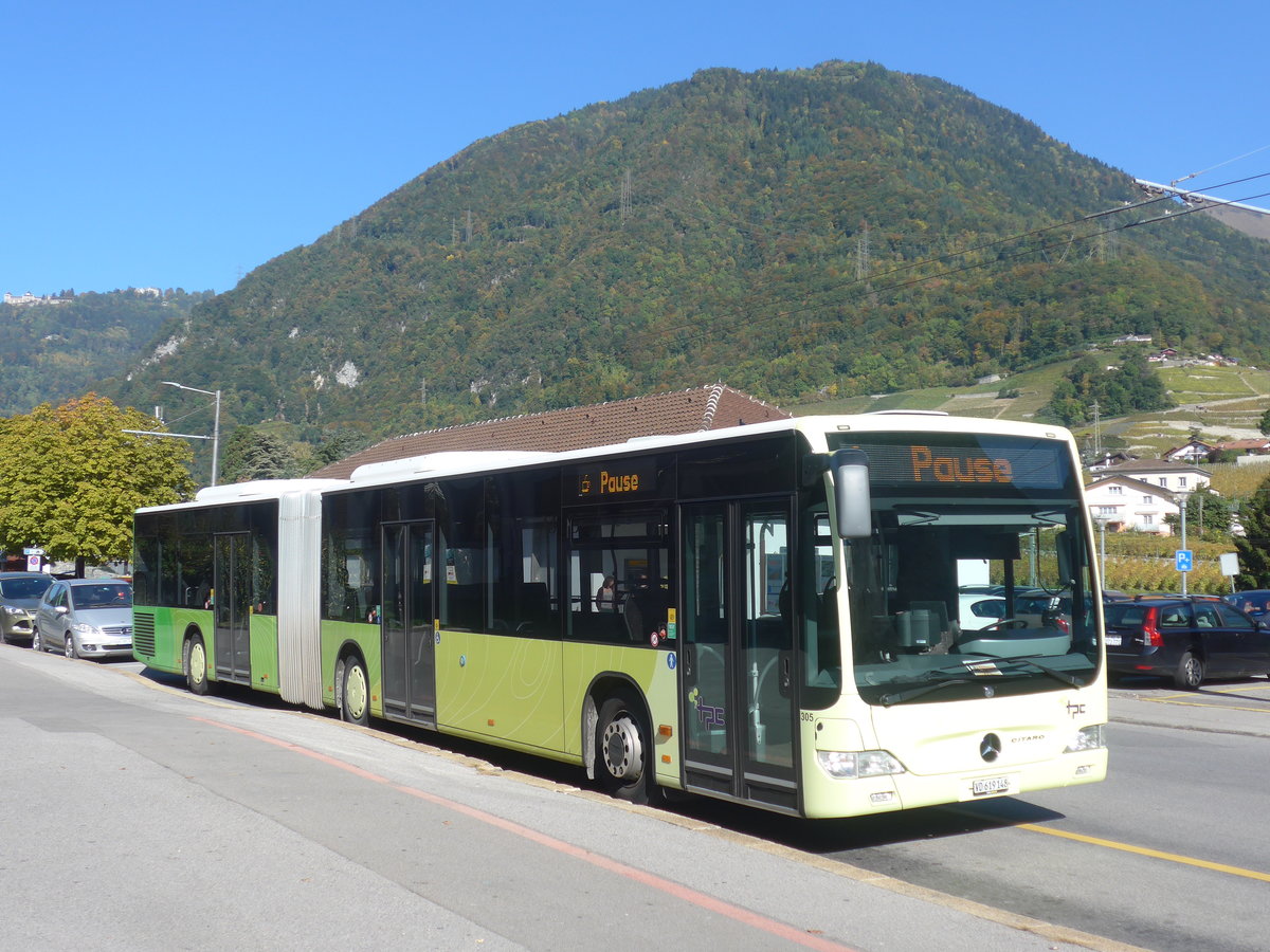 (210'333) - TPC Aigle - Nr. 305/VD 619'148 - Mercedes (ex H�rmann&S�hne, D-Hamburg) am 14. Oktober 2019 beim Bahnhof Villeneuve