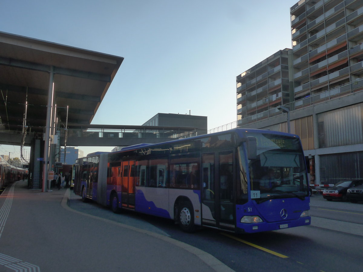 (210'342) - VZO Gr�ningen - Nr. 51/FR 300'658 - Mercedes am 14. Oktober 2019 beim Bahnhof Zollikofen (Einsatz Intertours)
