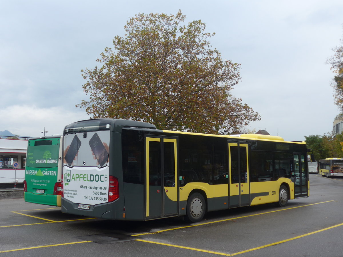 (210'708) - STI Thun - Nr. 402/BE 754'402 - Mercedes am 28. Oktober 2019 bei der Schiffl�ndte Thun