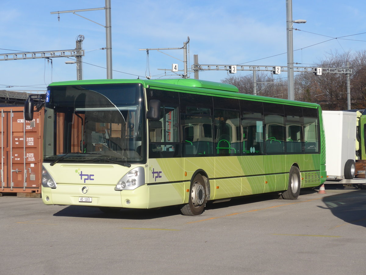 (212'720) - TPC Aigle - Nr. 301/VD 1201 - Irisbus am 8. Dezember 2019 in Aigle, D�p�t
