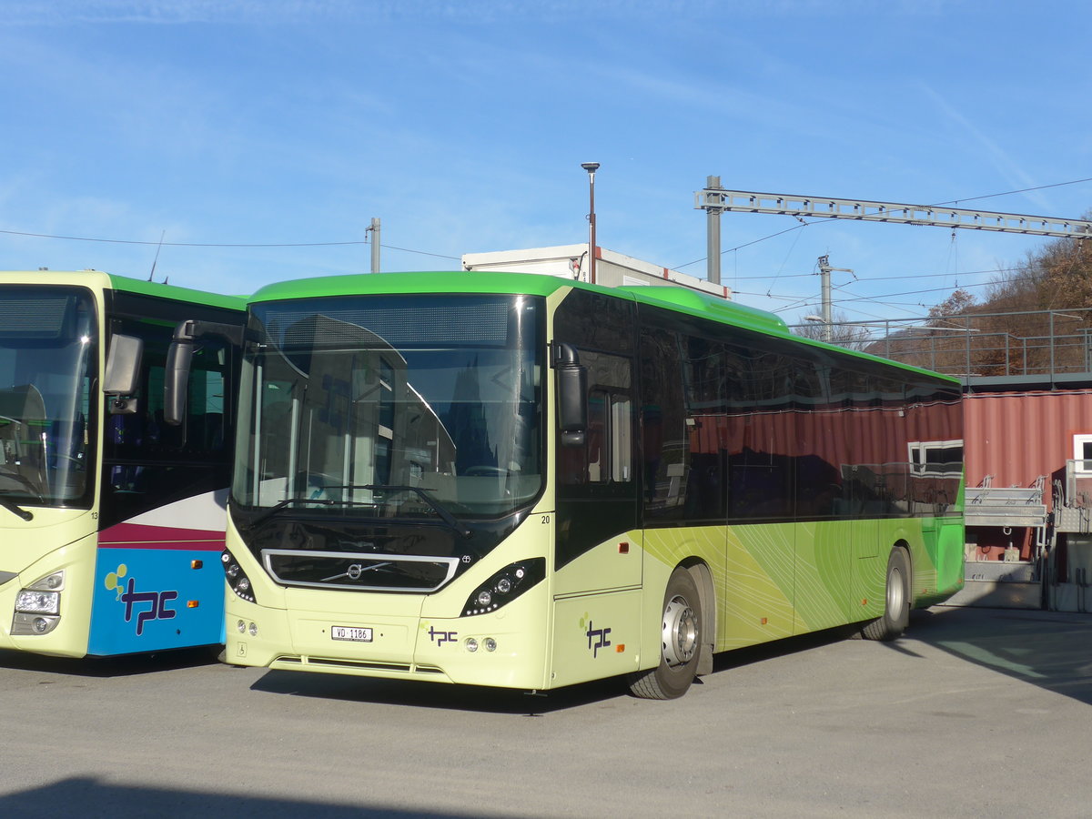 (212'723) - TPC Aigle - Nr. 20/VD 1186 - Volvo am 8. Dezember 2019 in Aigle, D�p�t