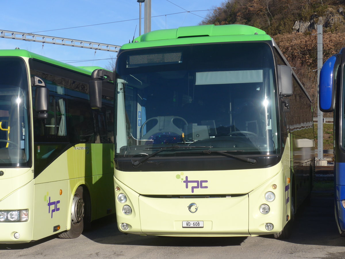 (212'725) - TPC Aigle - Nr. 14/VD 608 - Irisbus am 8. Dezember 2019 in Aigle, D�p�t