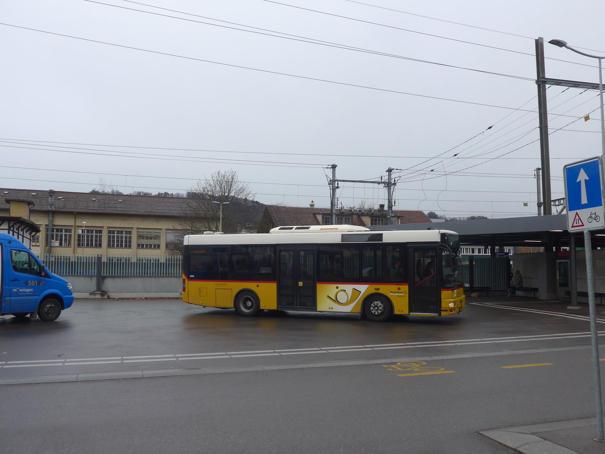 (212'847) - Lengacher, Wichtrach - Nr. 3/BE 547'388 - MAN/G�ppel am 9. Dezember 2019 beim Bahnhof M�nsingen