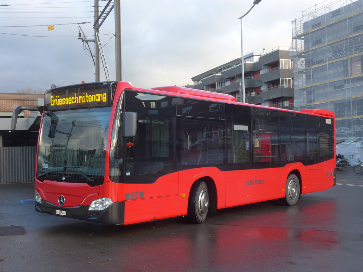 (212'895) - Bernmobil, Bern - Nr. 444/BE 855'444 - Mercedes am 14. Dezember 2019 beim Bahnhof M�nsingen