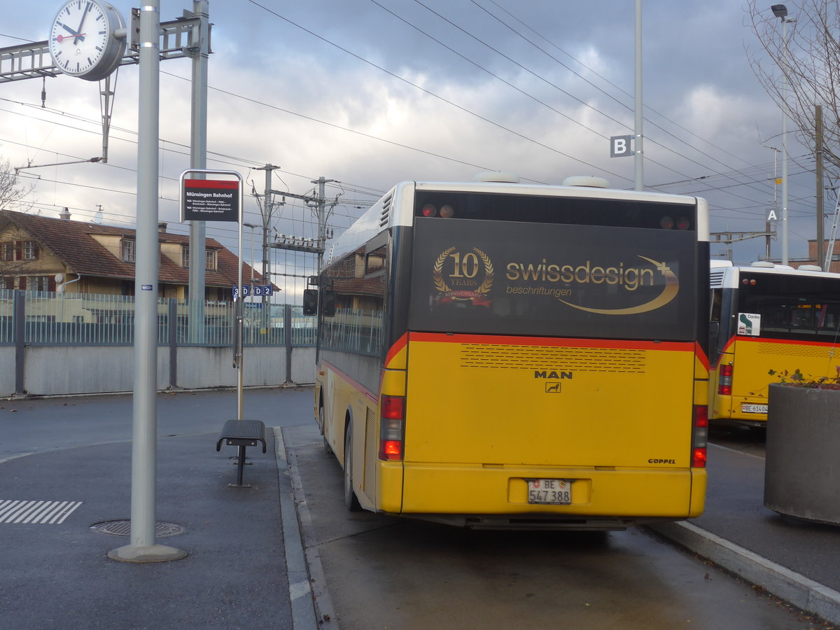 (212'900) - Lengacher, Wichtrach - Nr. 3/BE 547'388 - MAN/G�ppel am 14. Dezember 2019 beim Bahnhof M�nsingen