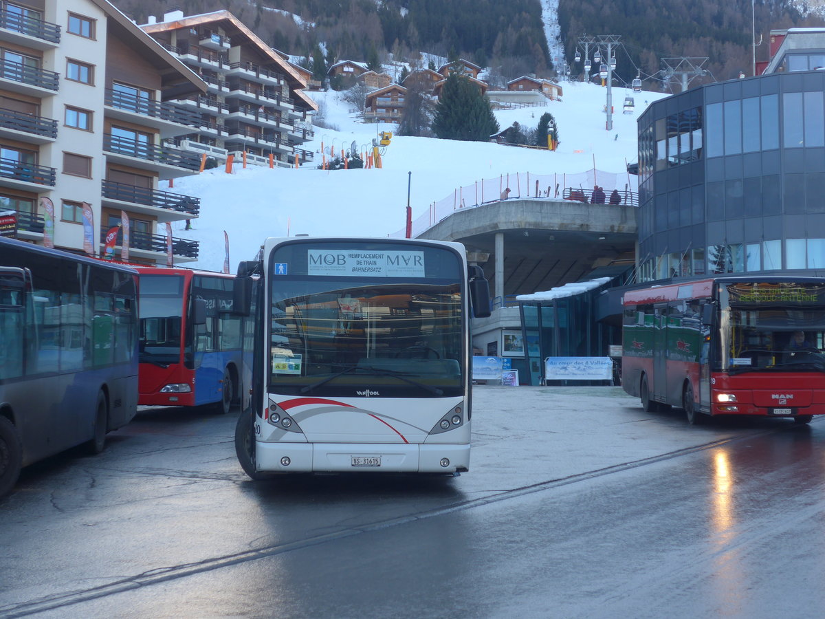 (213'352) - Lathion, Sion - Nr. 20/VS 31'615 - Van Hool (ex CAM Monaco/MC) am 4. Januar 2020 in Haute-Nendaz, T�l�cabine
