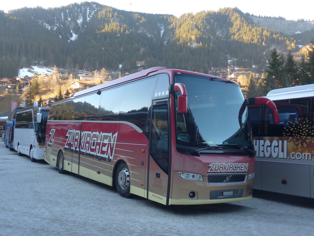 (213'744) - Zurkirchen, Malters - Nr. 14/LU 115'416 - Volvo (ex Nr. 12) am 11. Januar 2020 in Adelboden, ASB