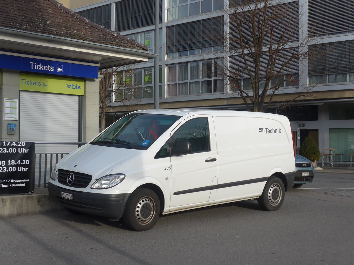 (213'814) - STI Thun - Nr. 306/BE 470'945 - Mercedes am 13. Januar 2020 bei der Schiffl�ndte Thun