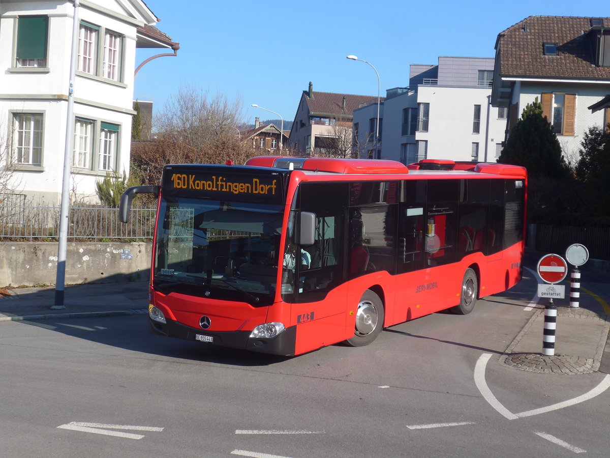 (213'965) - Bernmobil, Bern - Nr. 443/BE 855'443 - Mercedes am 20. Januar 2020 beim Bahnhof M�nsingen