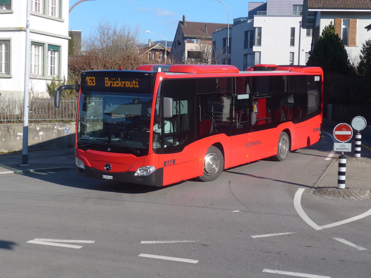 (213'969) - Bernmobil, Bern - Nr. 444/BE 855'444 - Mercedes am 20. Januar 2020 beim Bahnhof M�nsingen