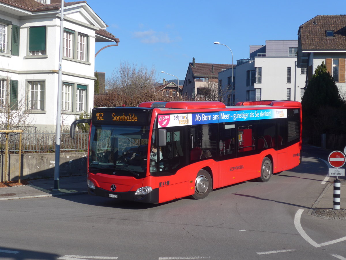 (213'971) - Bernmobil, Bern - Nr. 432/BE 843'432 - Mercedes am 20. Januar 2020 beim Bahnhof M�nsingen
