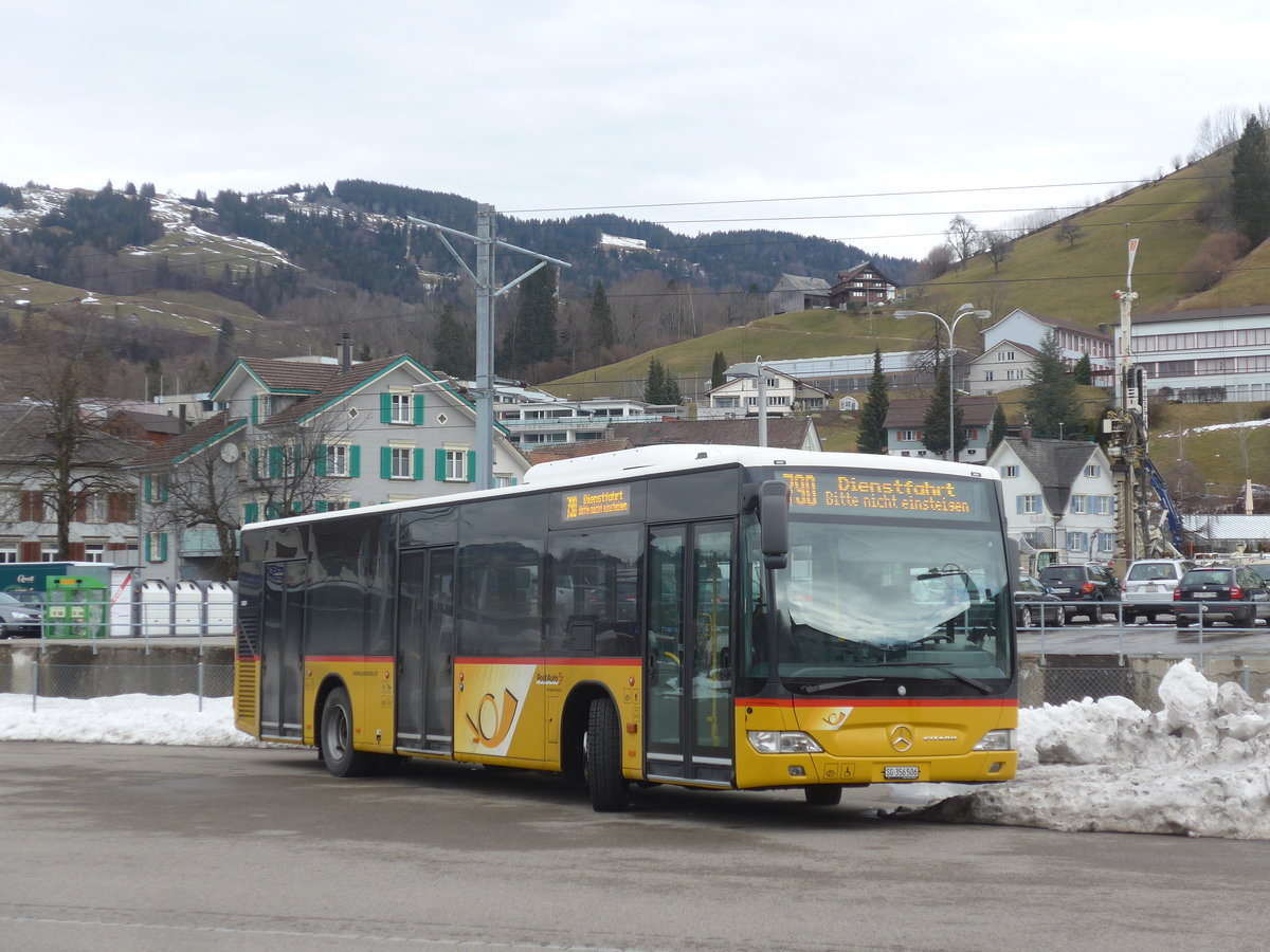 (214'043) - PostAuto Ostschweiz - SG 356'506 - Mercedes (ex Schmidt, Oberb�ren) am 1. Februar 2020 in Nesslau, Garage