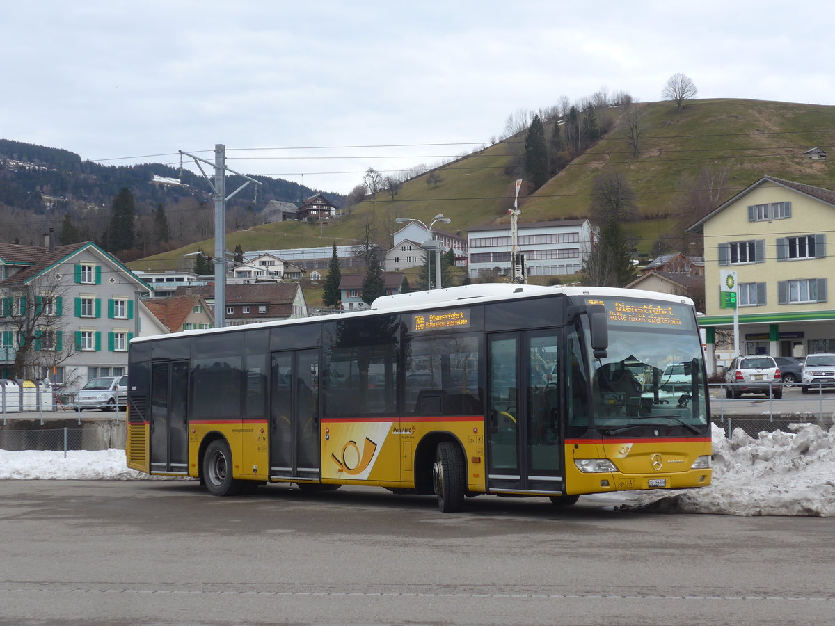 (214'044) - PostAuto Ostschweiz - SG 356'506 - Mercedes (ex Schmidt, Oberb�ren) am 1. Februar 2020 in Nesslau, Garage