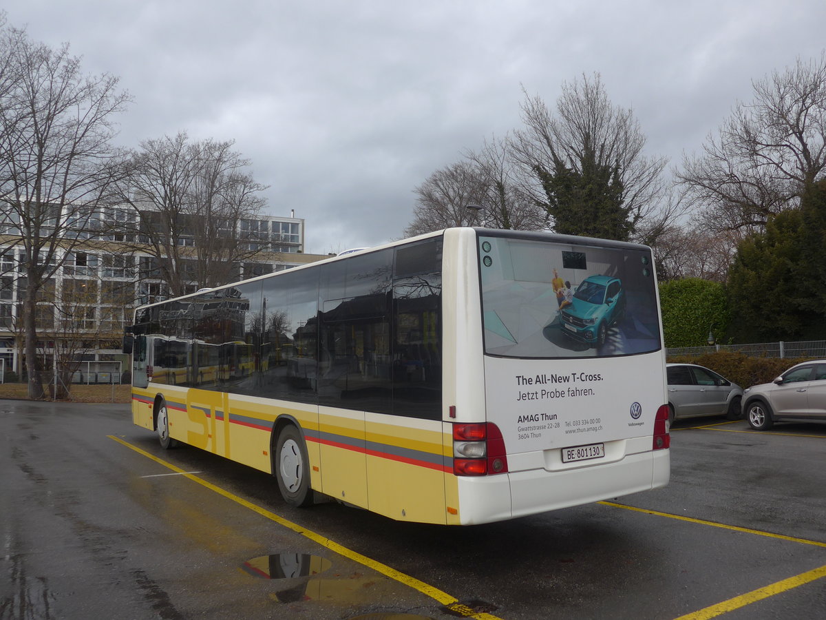 (214'096) - STI Thun - Nr. 130/BE 801'130 - MAN am 2. Februar 2020 bei der Schiffl�ndte Thun