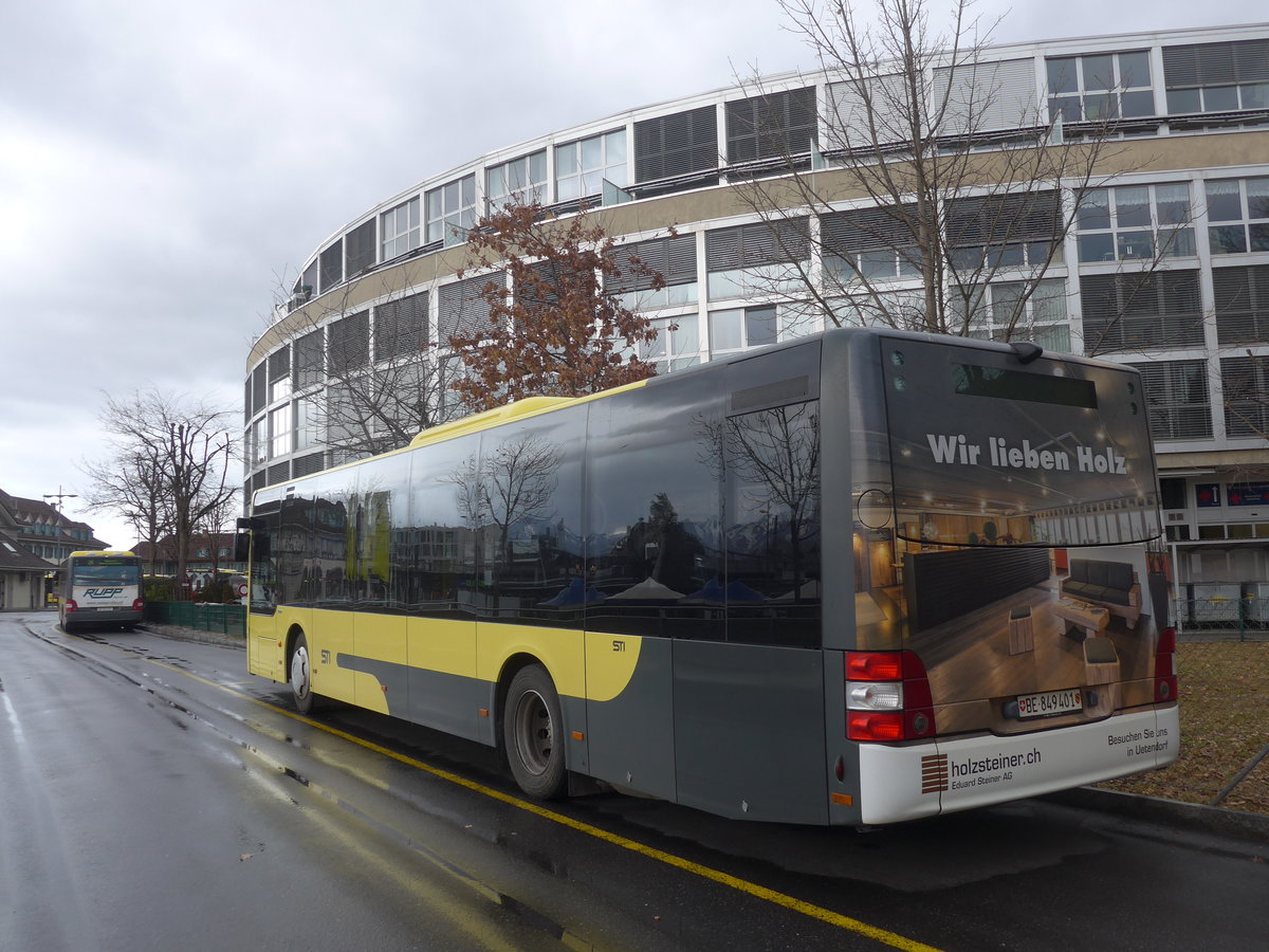 (214'098) - STI Thun - Nr. 401/BE 849'401 - MAN am 2. Februar 2020 bei der Schiffl�ndte Thun
