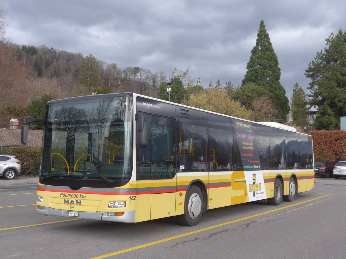 (214'103) - STI Thun - Nr. 132/BE 801'132 - MAN am 3. Februar 2020 bei der Schiffl�ndte Thun
