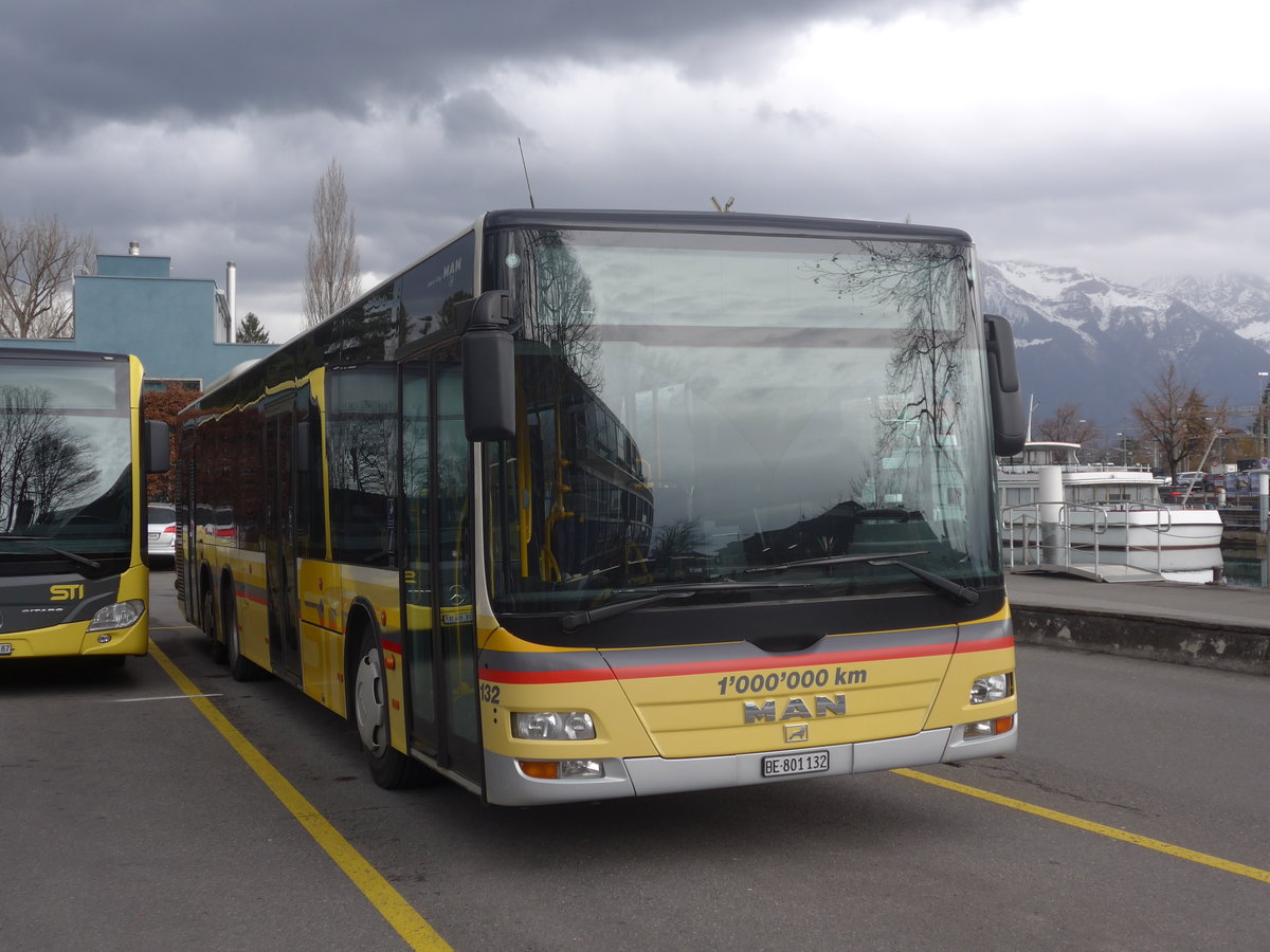 (214'104) - STI Thun - Nr. 132/BE 801'132 - MAN am 3. Februar 2020 bei der Schiffl�ndte Thun