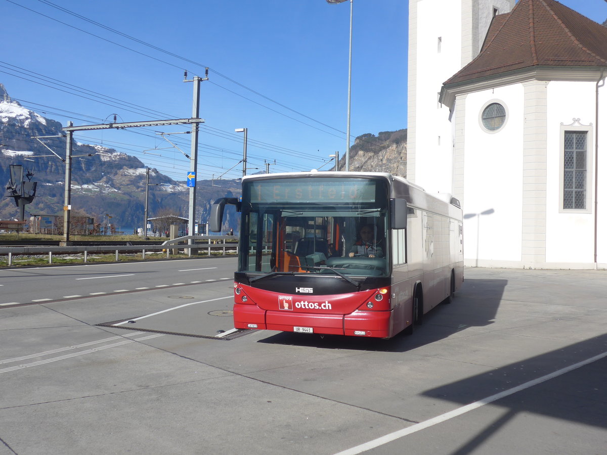 (214'161) - AAGU Altdorf - Nr. 1/UR 9441 - Hess am 9. Februar 2020 in Fl�elen, Hauptplatz
