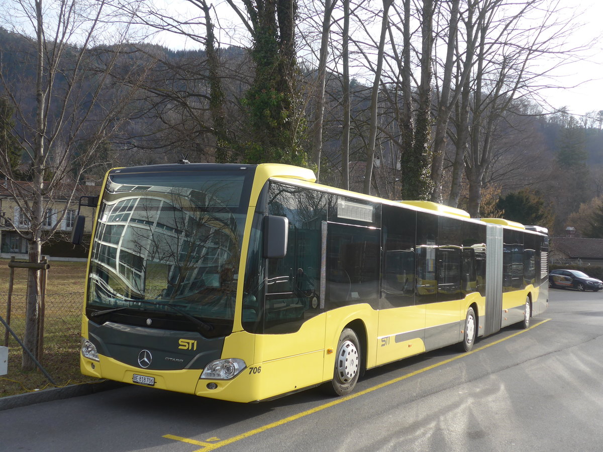 (214'371) - STI Thun - Nr. 706/BE 818'706 - Mercedes am 17. Februar 2020 bei der Schiffl�ndte Thun