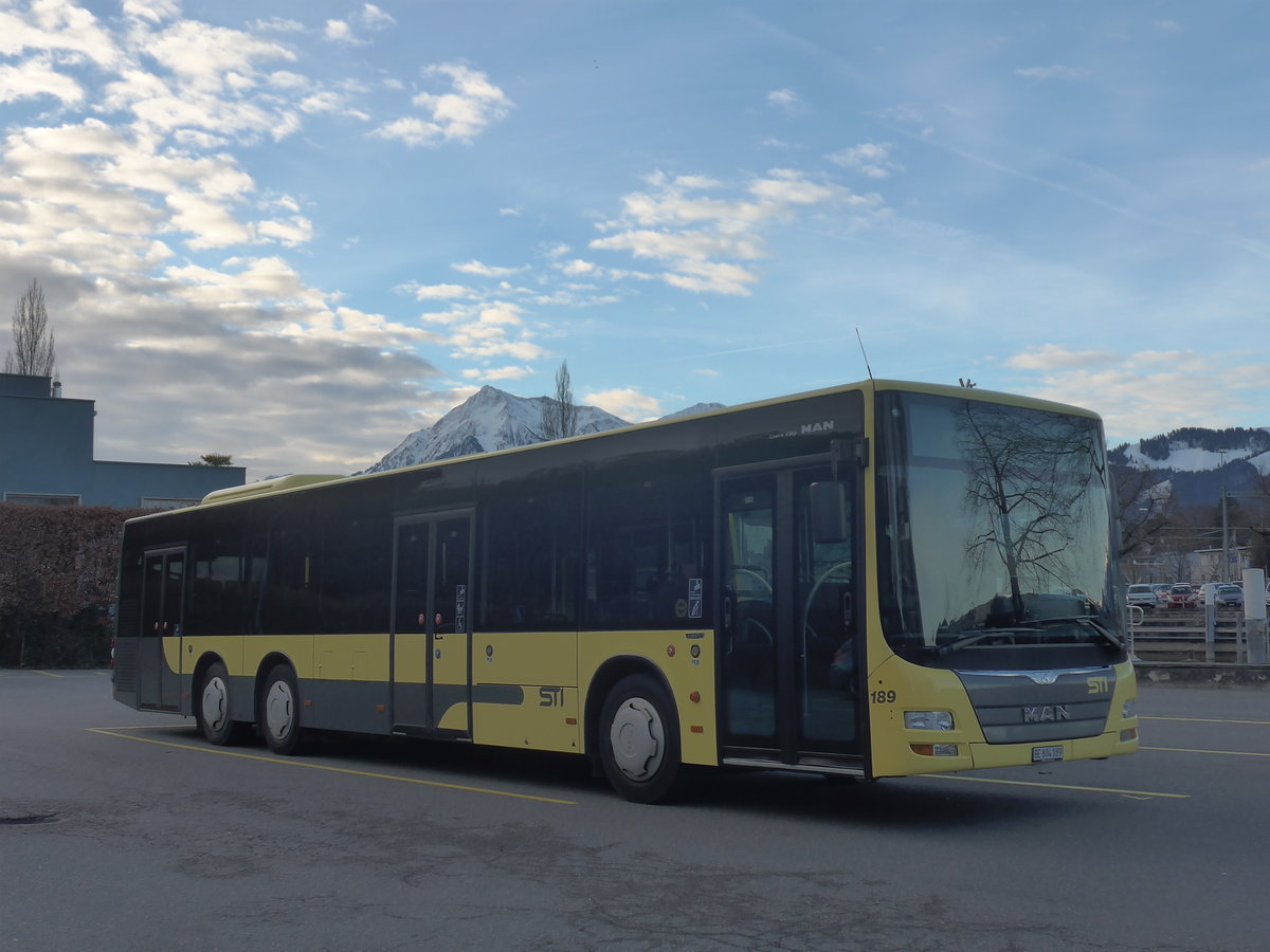 (214'553) - STI Thun - Nr. 189/BE 804'189 - MAN am 20. Februar 2020 bei der Schiffl�ndte Thun