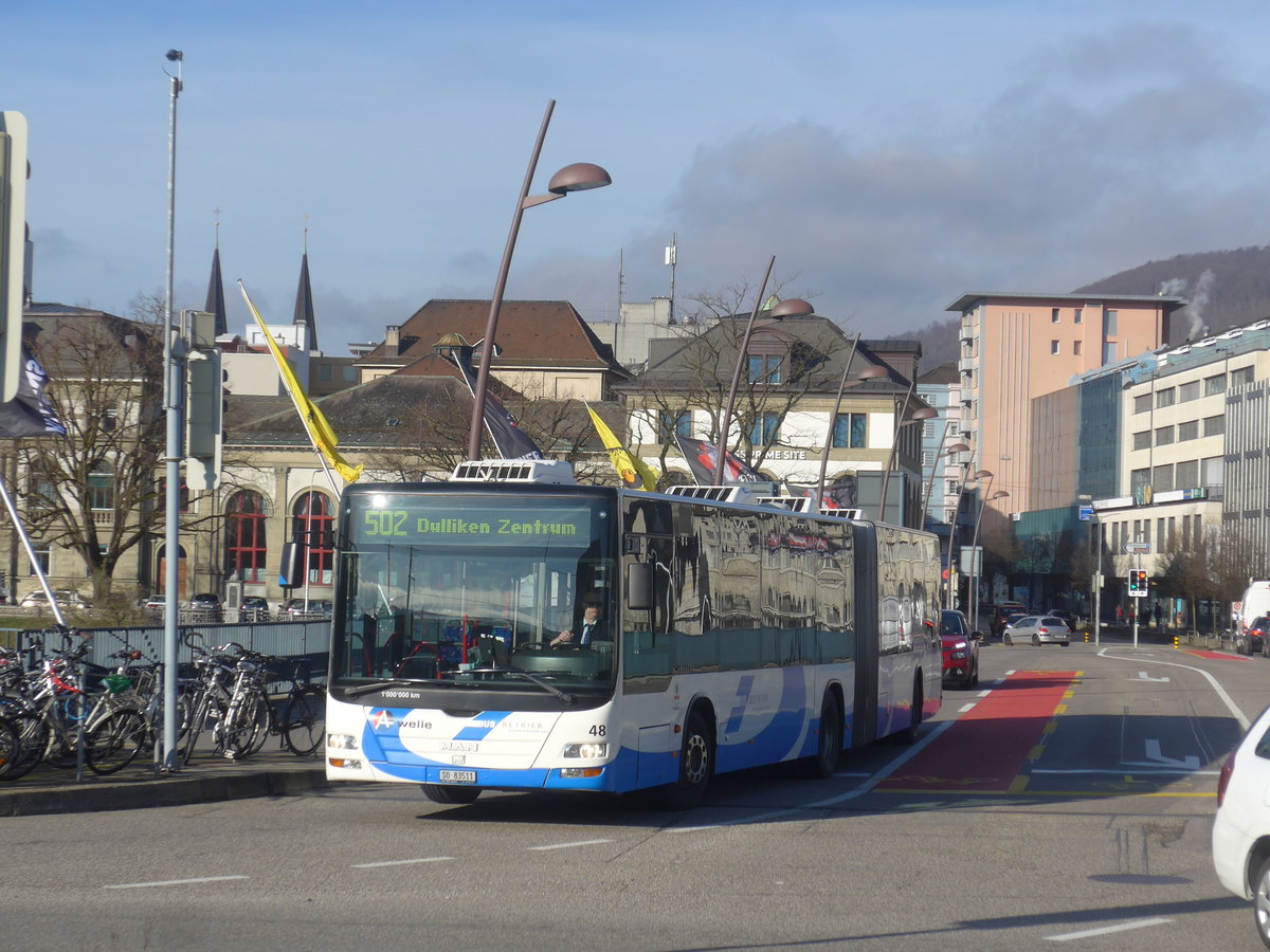 (214'561) - BOGG Wangen b.O. - Nr. 48/SO 83'511 - MAN am 20. Februar 2020 in Olten, Bahnhofbr�cke