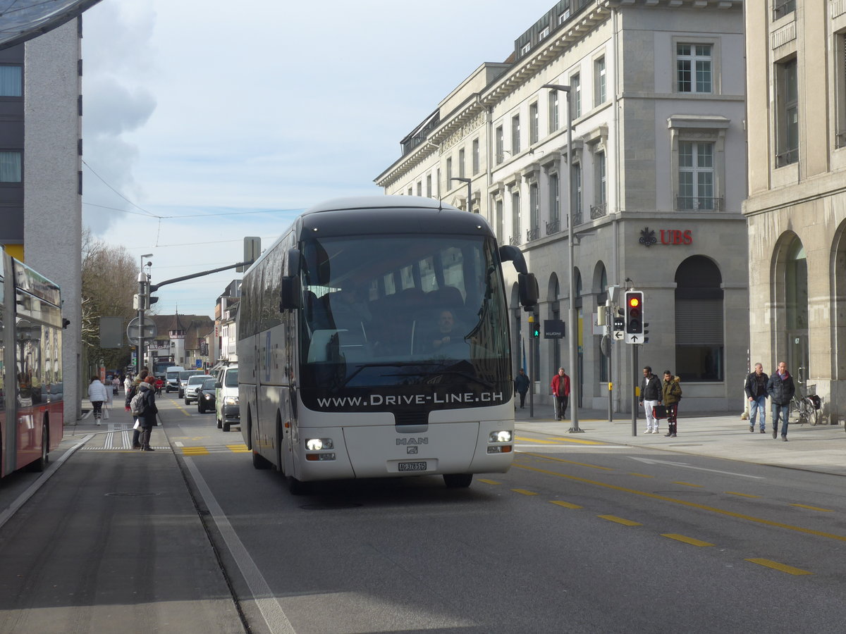 (214'606) - Drive-Line, Sch�nenwerd - AG 378'515 - MAN am 20. Februar 2020 beim Bahnhof Aarau
