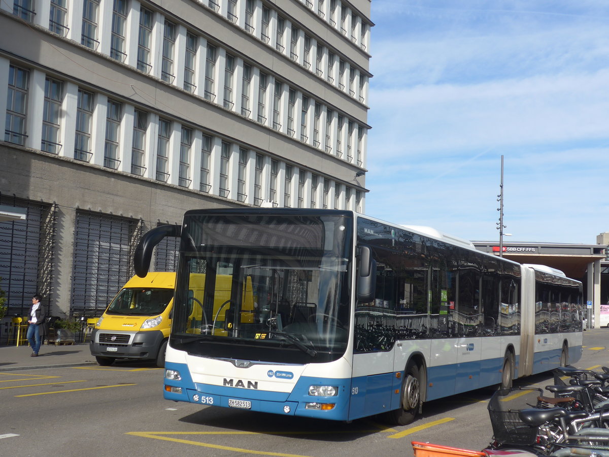 (214'661) - VBZ Z�rich - Nr. 513/ZH 682'513 - MAN am 20. Februar 2020 in Z�rich, Sihlpost