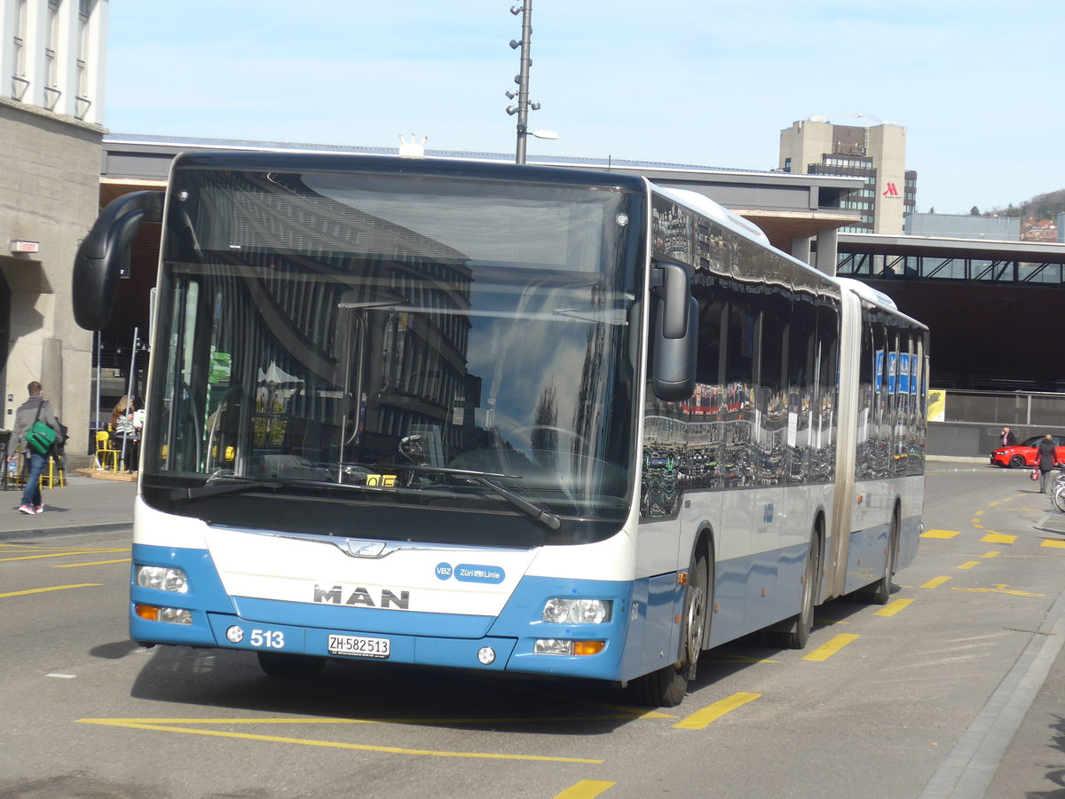 (214'662) - VBZ Z�rich - Nr. 513/ZH 682'513 - MAN am 20. Februar 2020 in Z�rich, Sihlpost