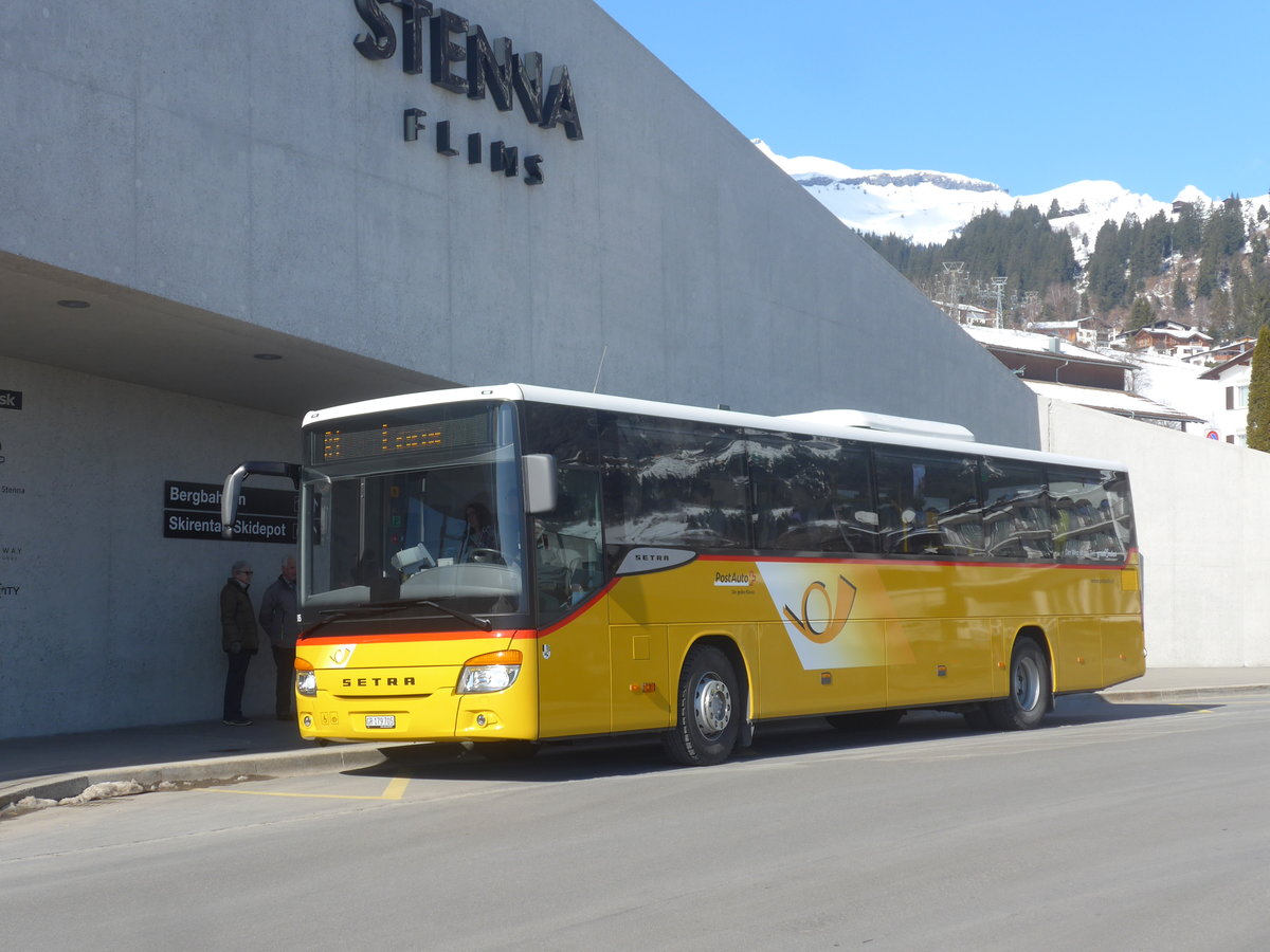 (214'970) - PostAuto Graub�nden - GR 179'705 - Setra am 1. M�rz 2020 in Flims, Bergbahnen