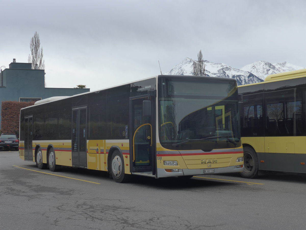 (215'023) - STI Thun - Nr. 138/BE 801'138 - MAN am 2. M�rz 2020 bei der Schiffl�ndte Thun