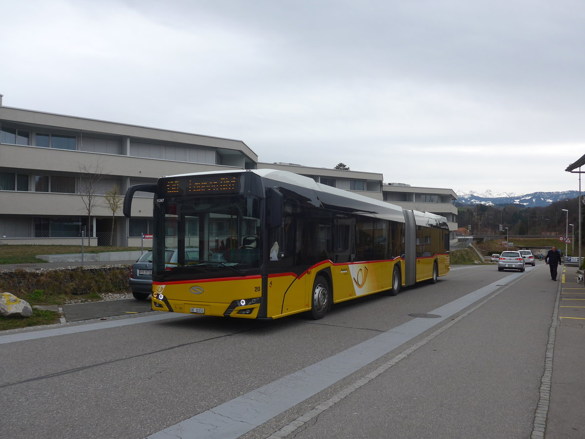 (215'024) - Steiner, Ortschwaben - Nr. 20/BE 32'333 - Solaris am 2. M�rz 2020 beim Bahnhof Th�rishaus Dorf