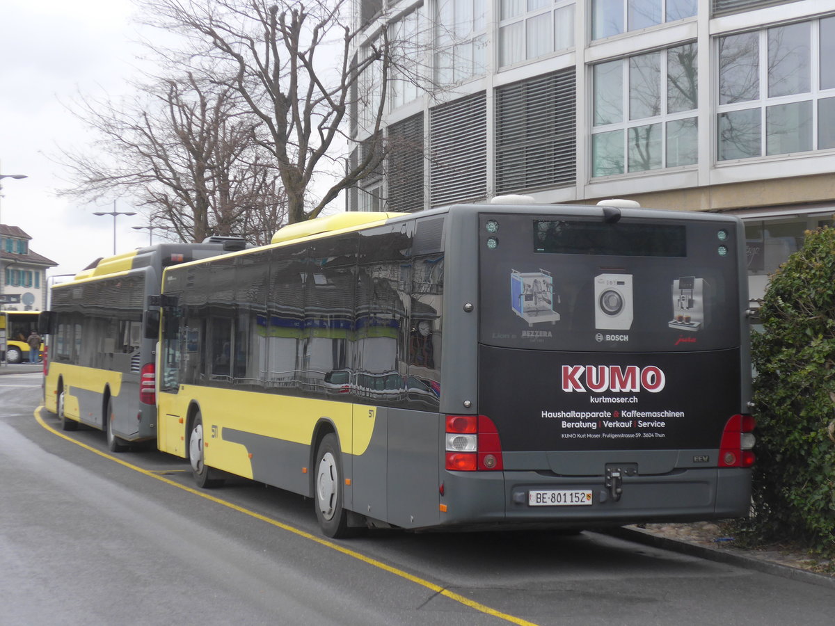(215'061) - STI Thun - Nr. 152/BE 801'152 - MAN am 2. M�rz 2020 bei der Schiffl�ndte Thun