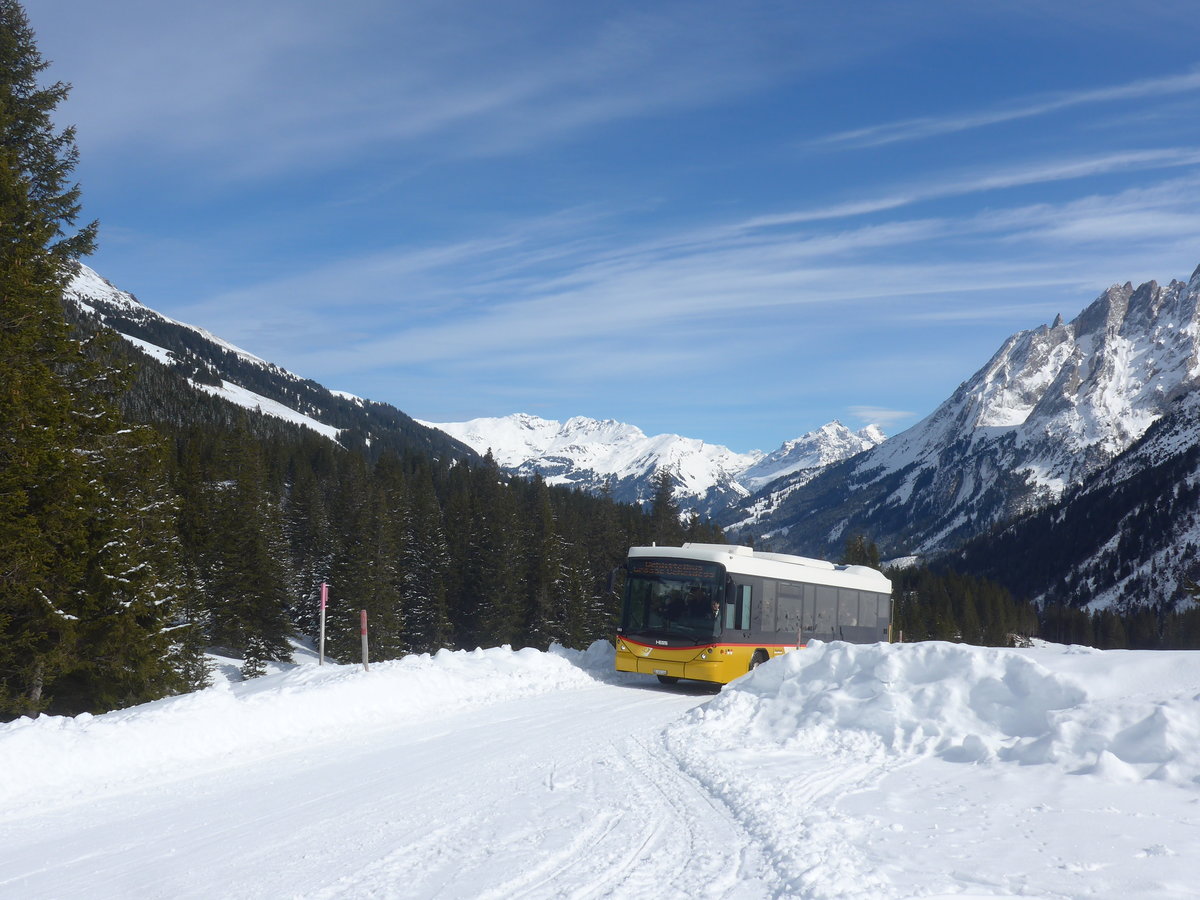 (215'073) - PostAuto Bern - BE 403'166 - Scania/Hess (ex AVG Meiringen Nr. 66; ex Steiner, Messen) am 8. M�rz 2020 in Grindelwald, Alpiglen