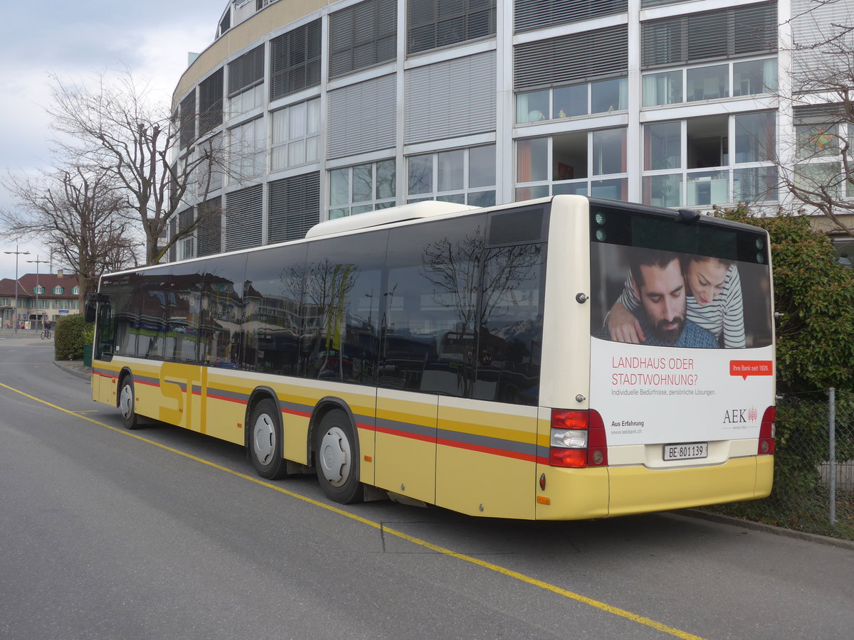 (215'114) - STI Thun - Nr. 139/BE 801'139 - MAN am 14. M�rz 2020 bei der Schiffl�ndte Thun
