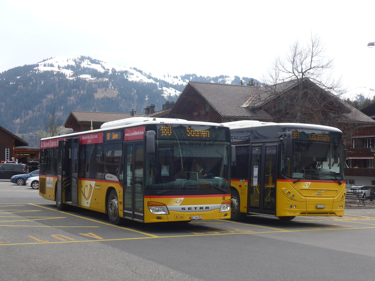 (215'128) - K�bli, Gstaad - Nr. 5/BE 366'987 - Setra am 14. M�rz 2020 beim Bahnhof Gstaad